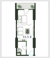 公寓 1-комн 33.5 m² - 治安官 Khimshiashvili, Batumi