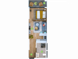 公寓 1-комн 33.6 m² - 治安官 Khimshiashvili, Batumi