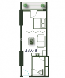 公寓 1-комн 33.6 m² - 治安官 Khimshiashvili, Batumi