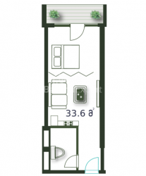 公寓 1-комн 33.6 m² - 治安官 Khimshiashvili, Batumi