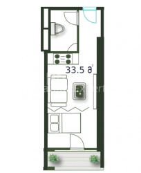 公寓 1-комн 33.5 m² - 治安官 Khimshiashvili, Batumi