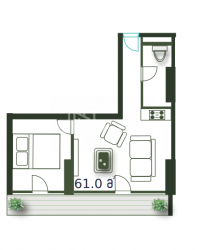 公寓 2-комн 61 m² - 治安官 Khimshiashvili, Batumi