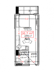 在建目标房产 26.7 平方米的公寓 - 莱赫和玛丽亚·卡钦斯基, Batumi, 佐治亚州。