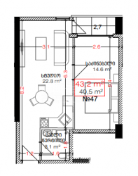 在建目标房产 43.2 平方米的公寓 - 莱赫和玛丽亚·卡钦斯基, Batumi, 佐治亚州。